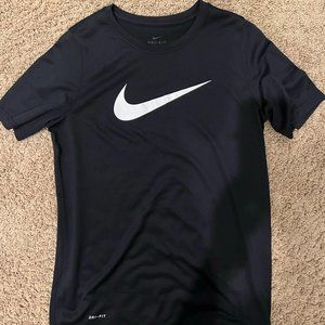 NWOT Nike Dri-Fit shirt - black w/ white solid swoosh, Boys Large